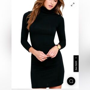 NWOT Lulus Phenomenal Feeling Black Long Sleeve Bodycon Dress
